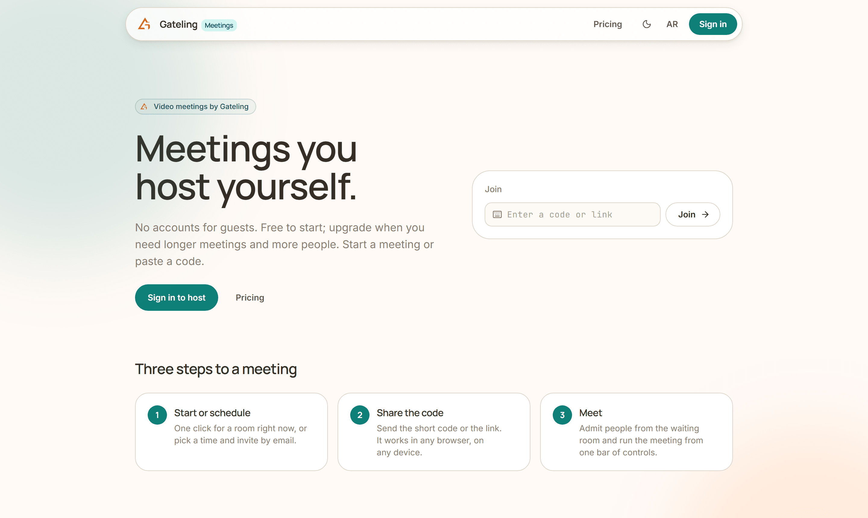 Gateling Meetings home page